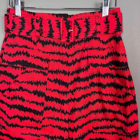 Whistles pants size 2 barrel Red Milla Animal print Cargo Limited Edition mobwfe - Picture 8 of 13